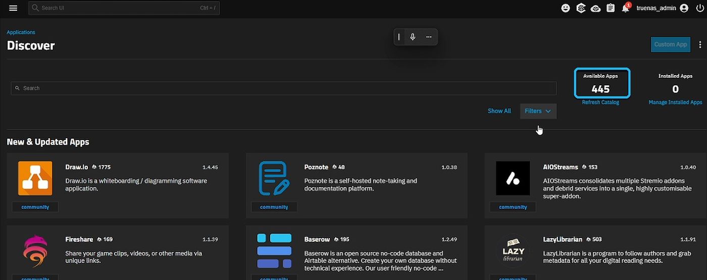 The Apps catalogue.