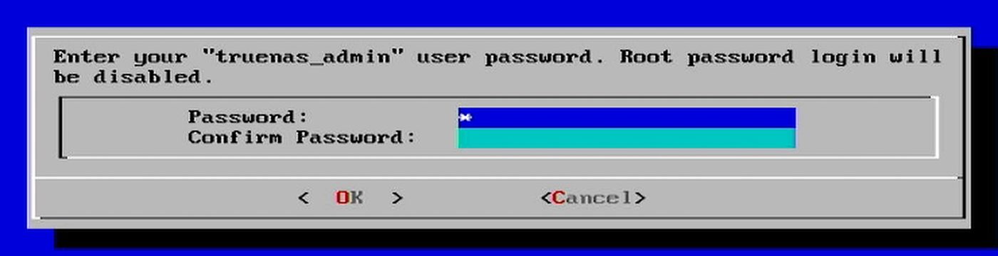 Set the truenas_admin password.