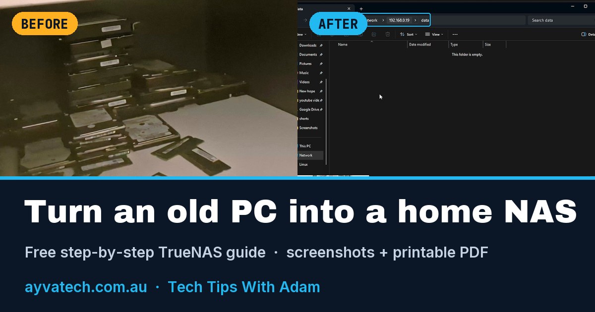 Turn an old PC into a home NAS: before and after