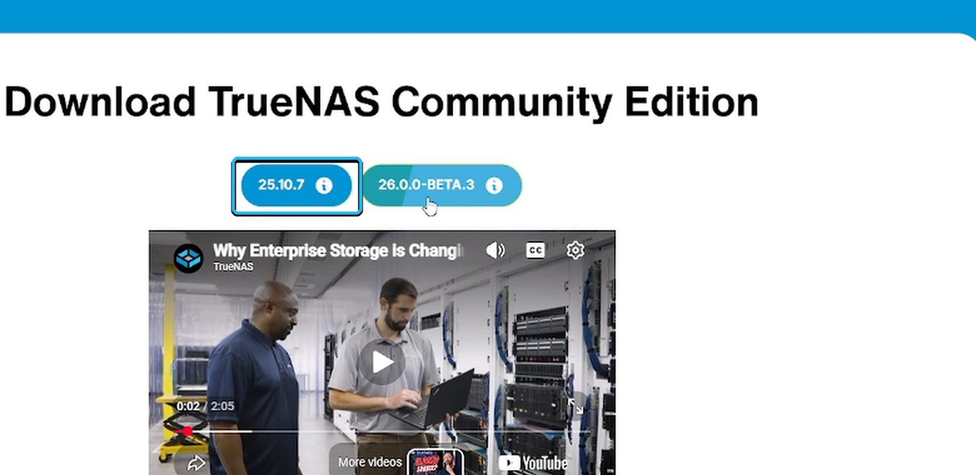The video uses 25.10.7. Use the stable release, not one marked BETA.